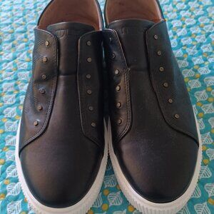MJUS, Unisex, Black Leather Shoes/Sneakers with White Soles, Size 40, Mint Cond.